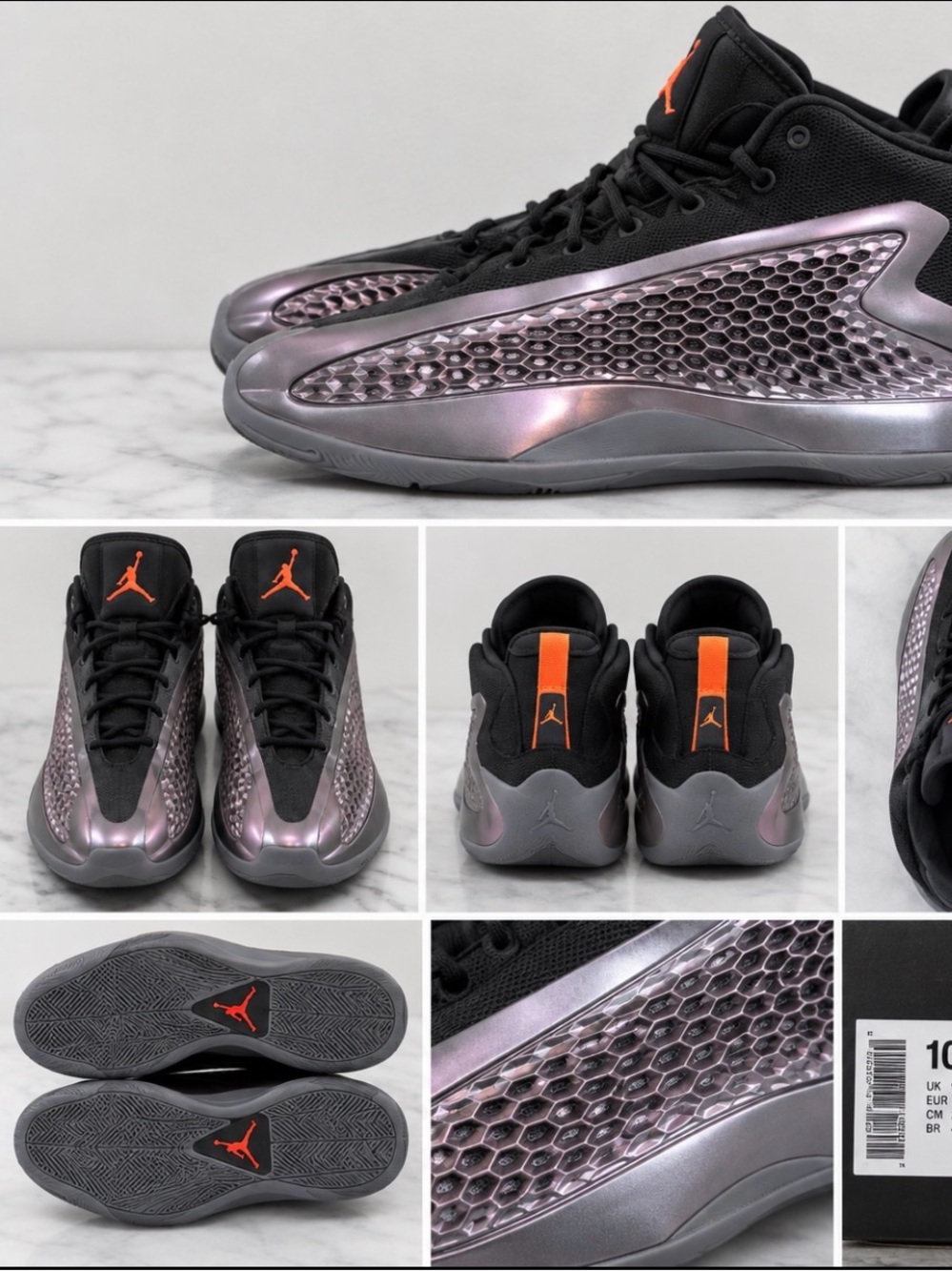 Adidas AE-1 Low Black with Iridescent Purple & Orange Accents